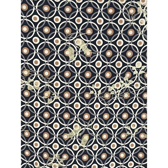 VTG Y2K Babydoll Blouse Medium Gold Abstract Whimsygoth Flutter Sleeve 90s - Picture 5 of 6